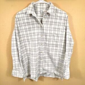 Madewell Womens Ex Boyfriend Shirt Oversized Plaid Corduroy Size S